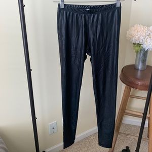 Lush black faux leather leggings
